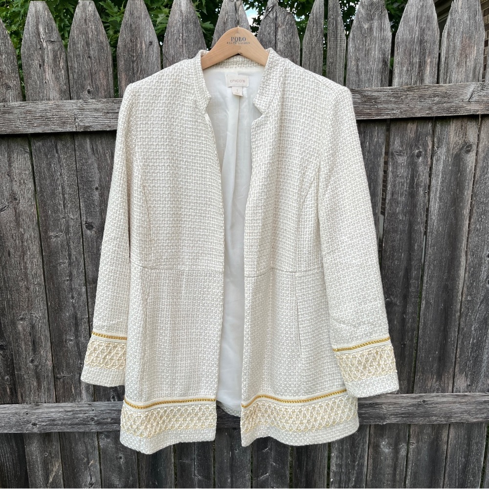 Blazer By Chicos In Black & White, Size:18